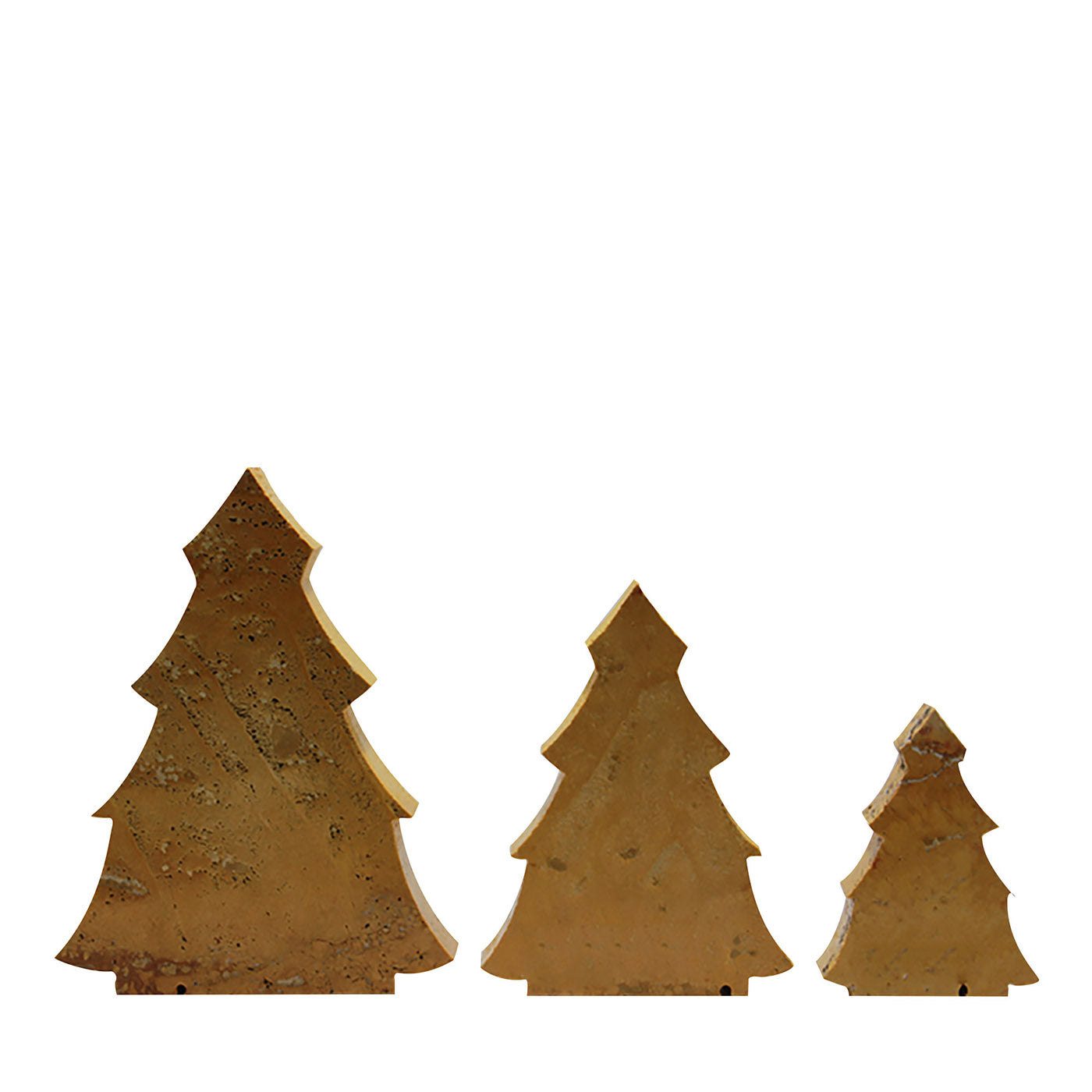 Árboles de Navidad Juego de 3 Esculturas de Travertino Amarillo - Vista principal