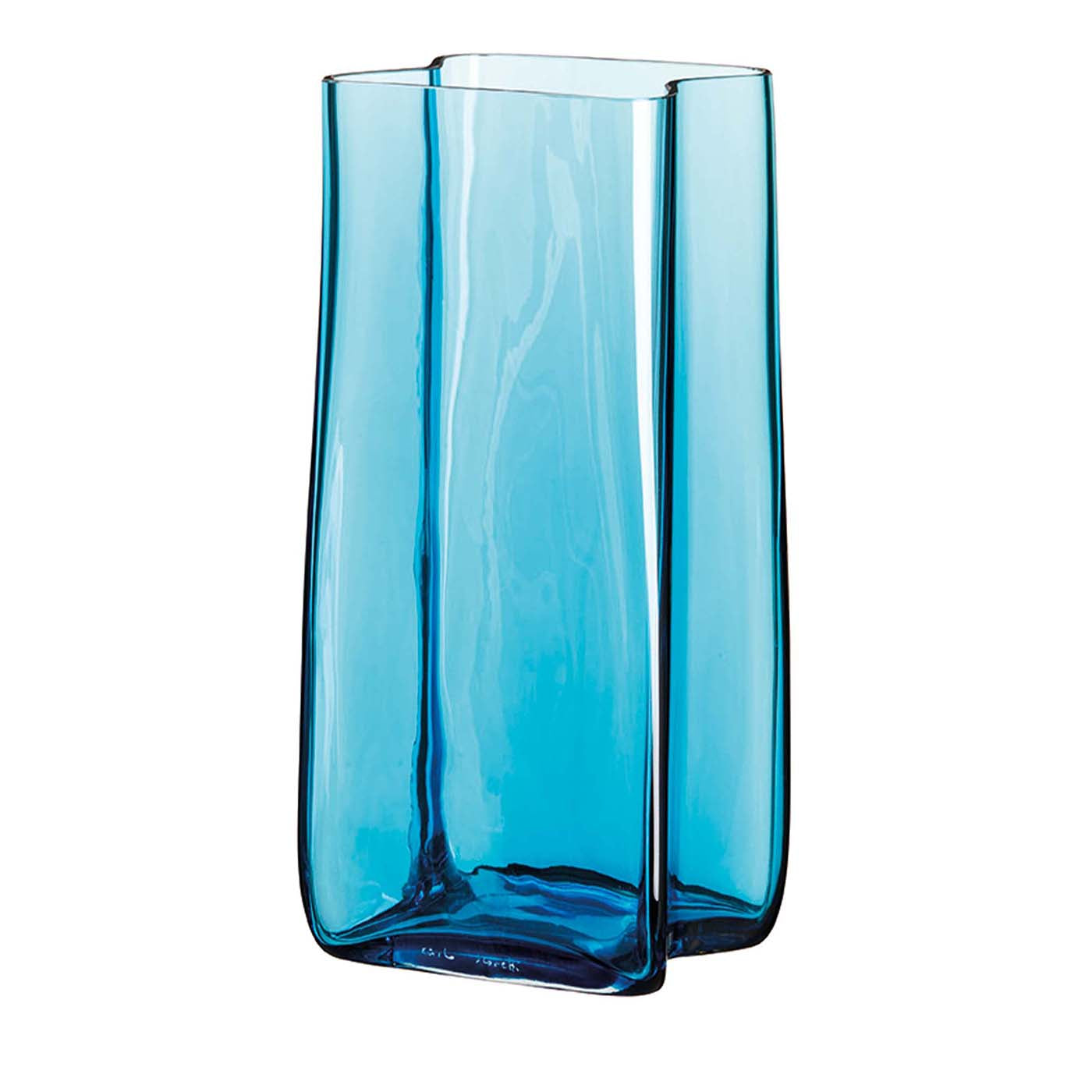 Bosco Tall Flounced Light-Blue Vase by Carlo Moretti - Main view