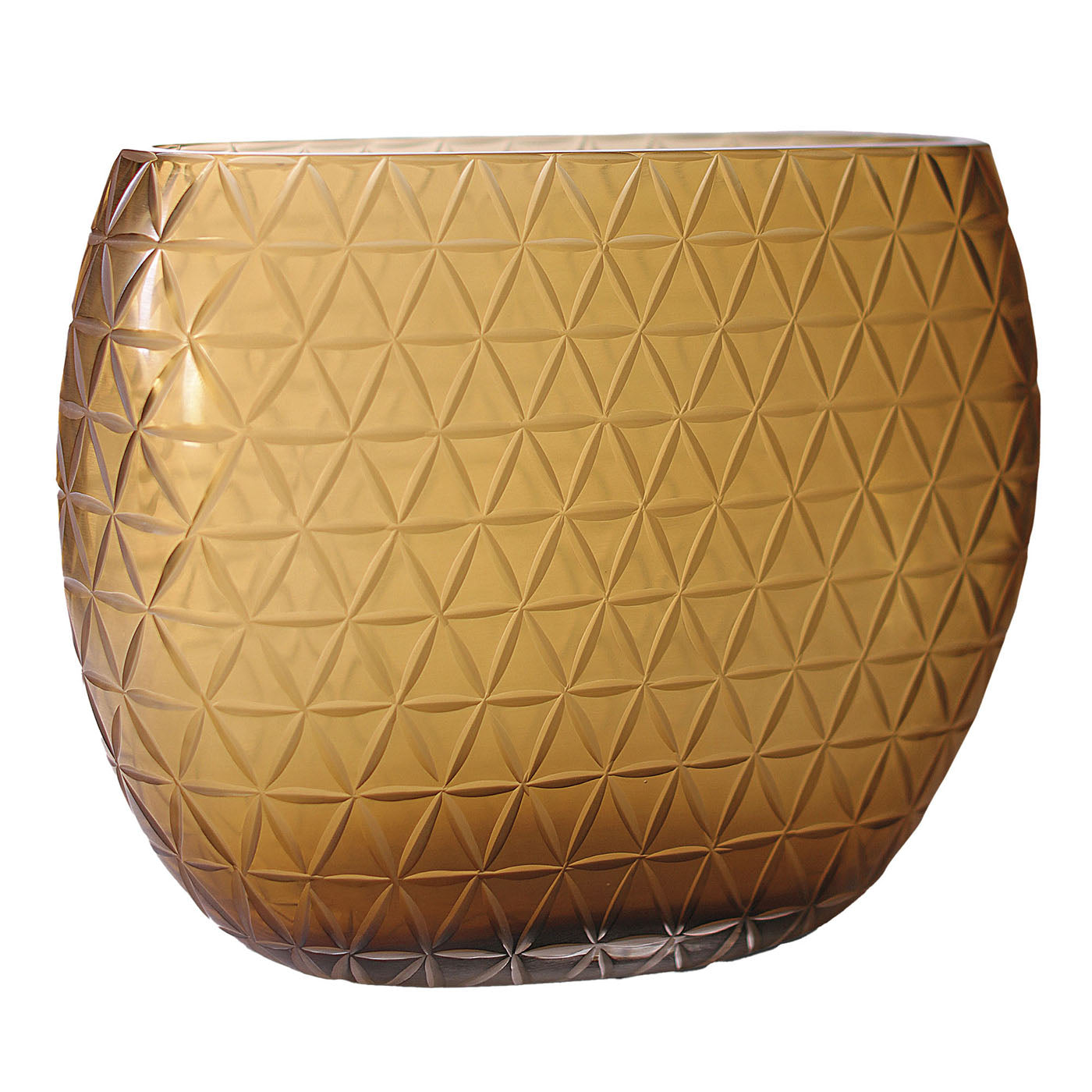 Honey Geometric Murano Glass Vase  - Main view