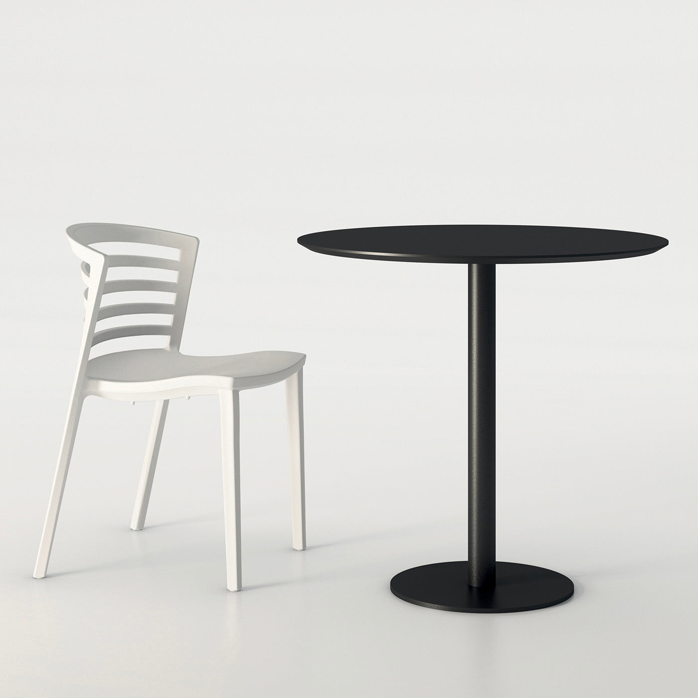 Table bistro ronde noire Mediolanum par Studio Ideazione - Vue alternative 1