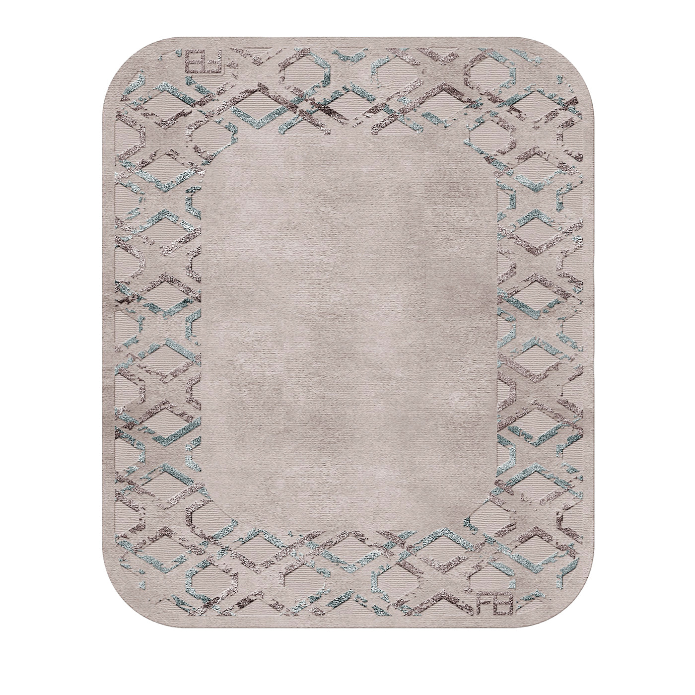 Art Deco-Inspired Rug in Gray Tones - Main view