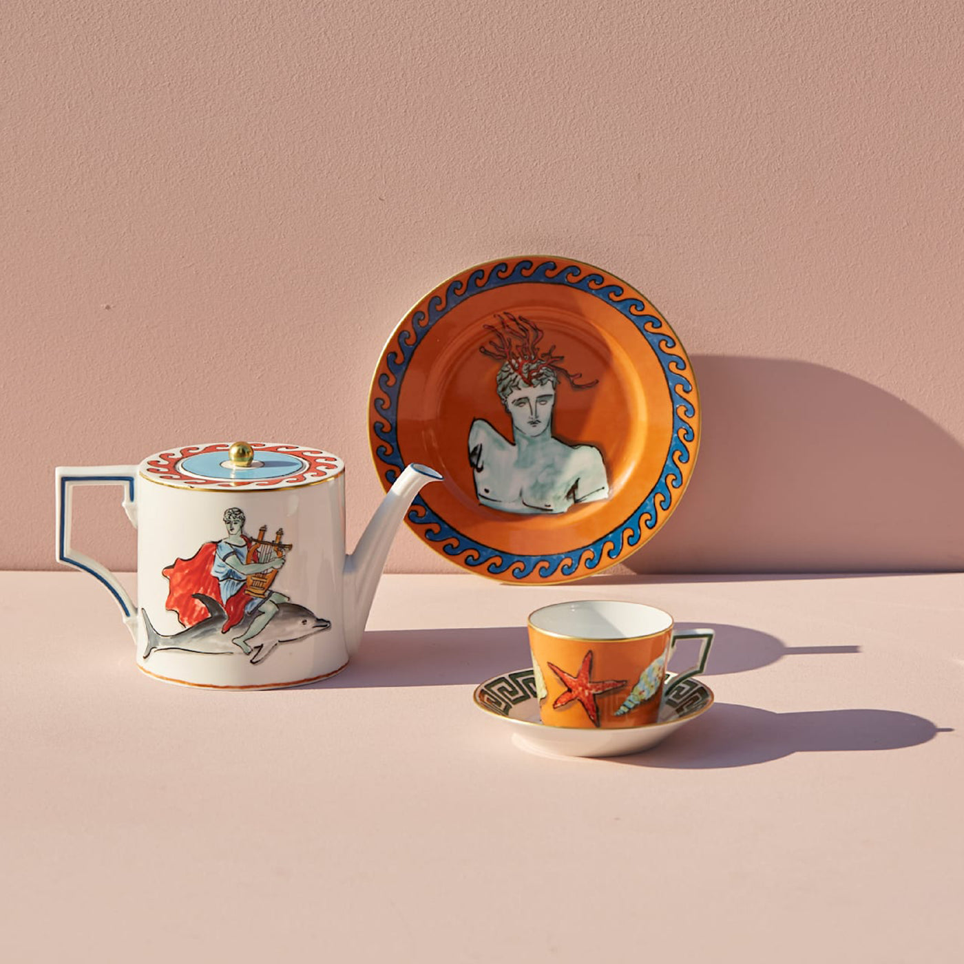 Il Viaggio di Nettuno Set of 2 Tea Cups and Saucers by Luke Edward Hall - Alternative view 5