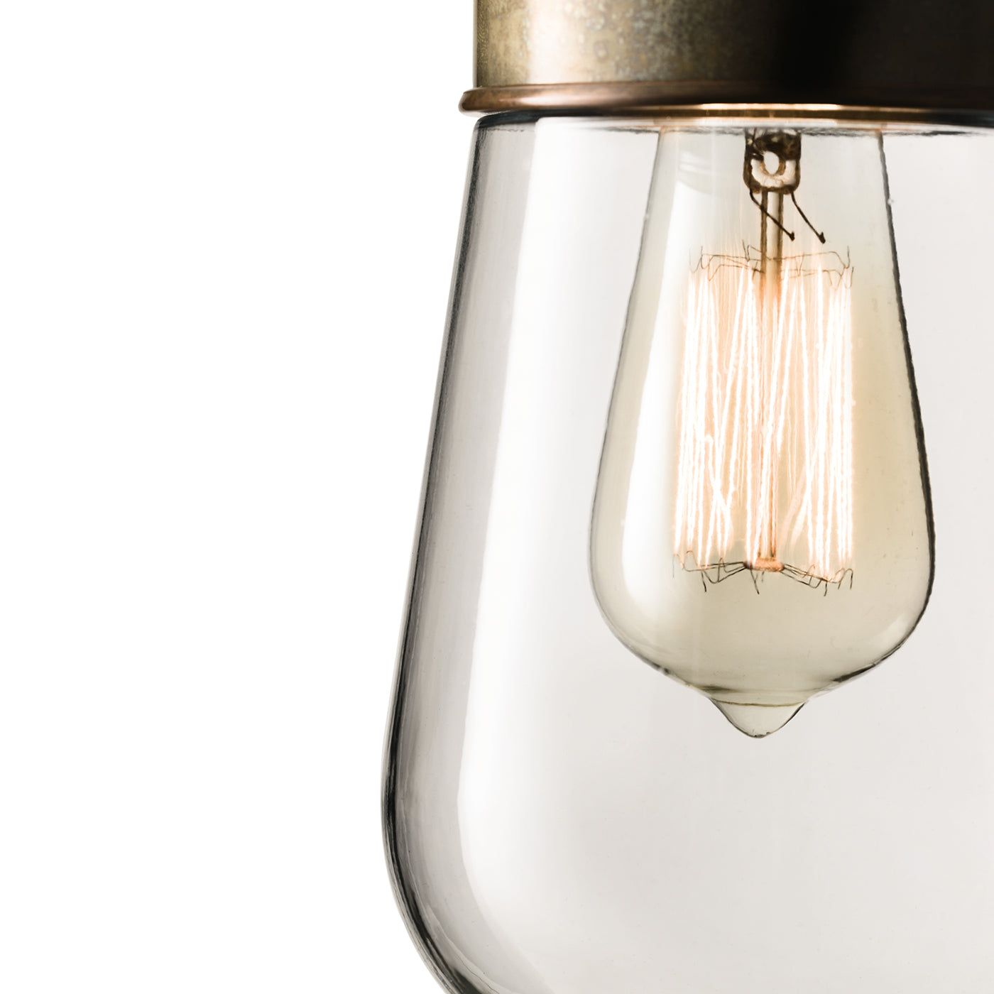 Lampe pendante Drop S en laiton, fer et verre transparent #2 - Vue alternative 1