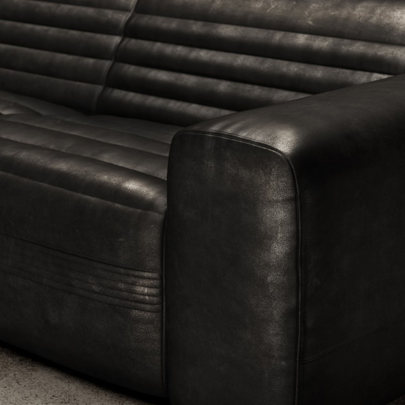 Vicious Modular Leather Black Sofa - Alternative view 2