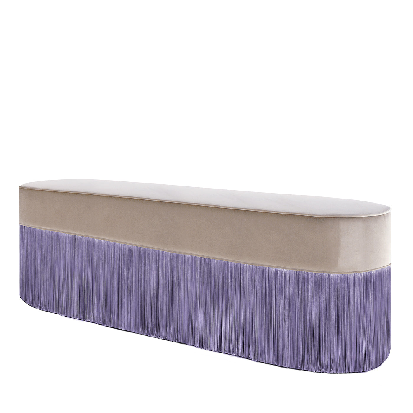 Fringed Beige & Lilac Bench - Alternative view 2