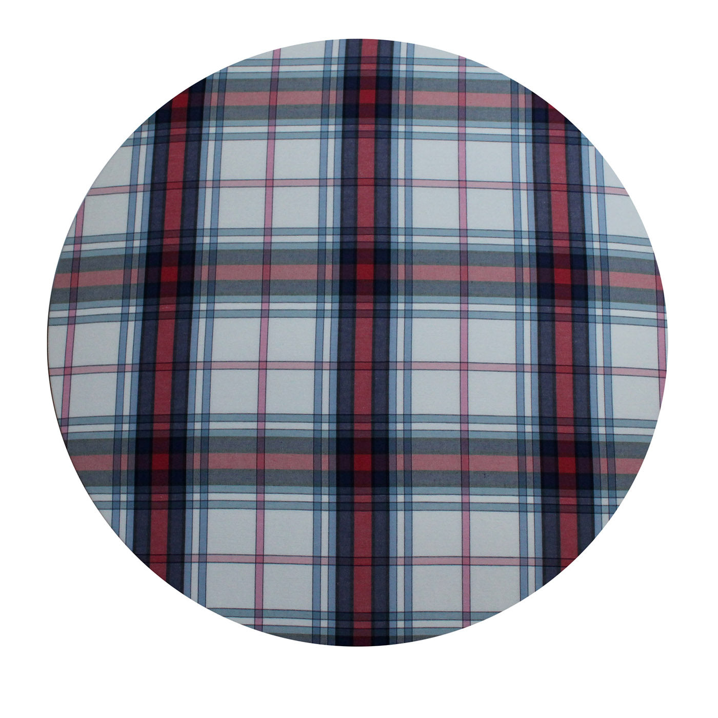 Cuffiette Check Round Blue & Red Placemat  - Main view