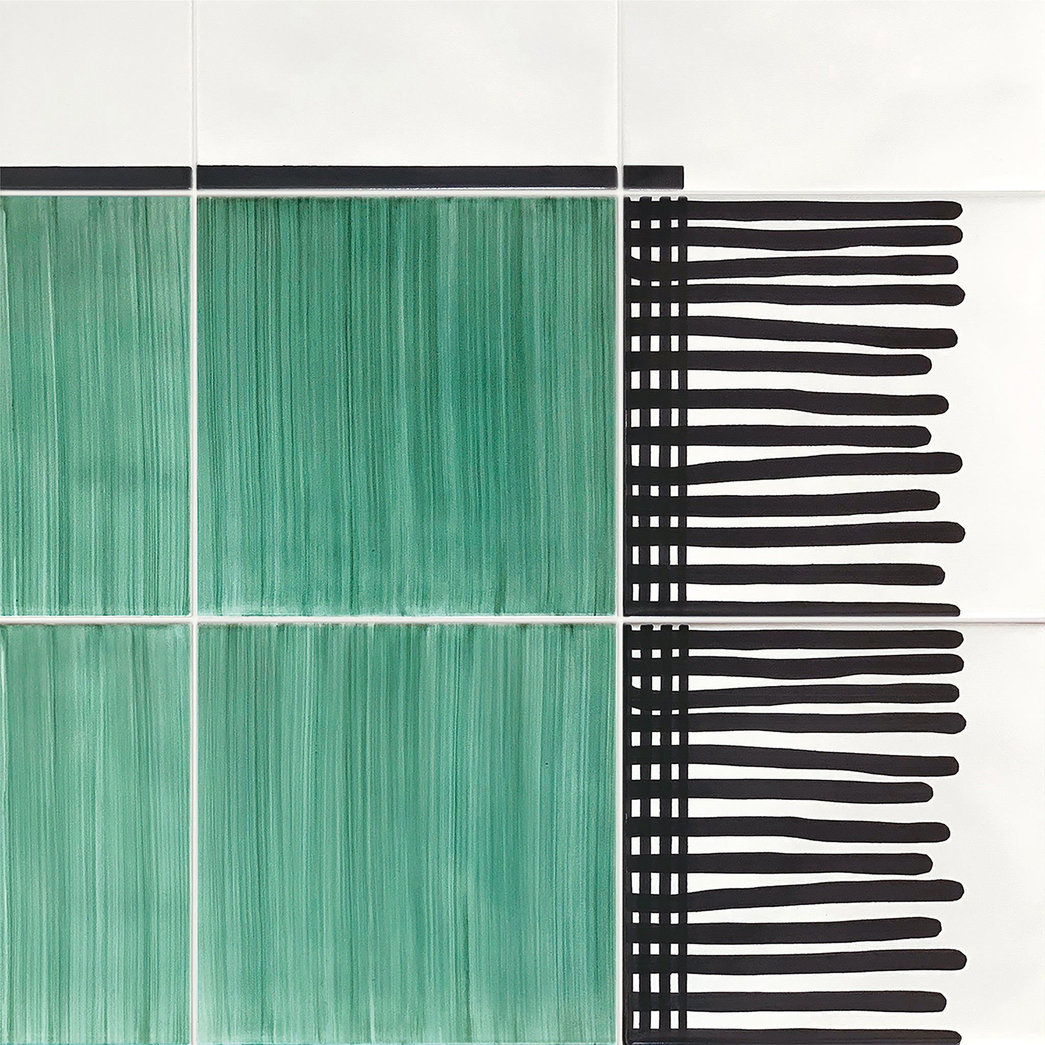 Carpet Green and Black & White Ceramic Composition by Giuliano Andrea dell’Uva 160 x 80 - Alternative view 2
