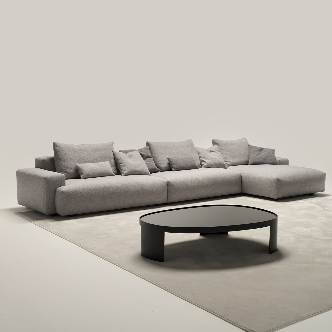 Panama Gray Fabric L-Shape Sofa - Alternative view 4