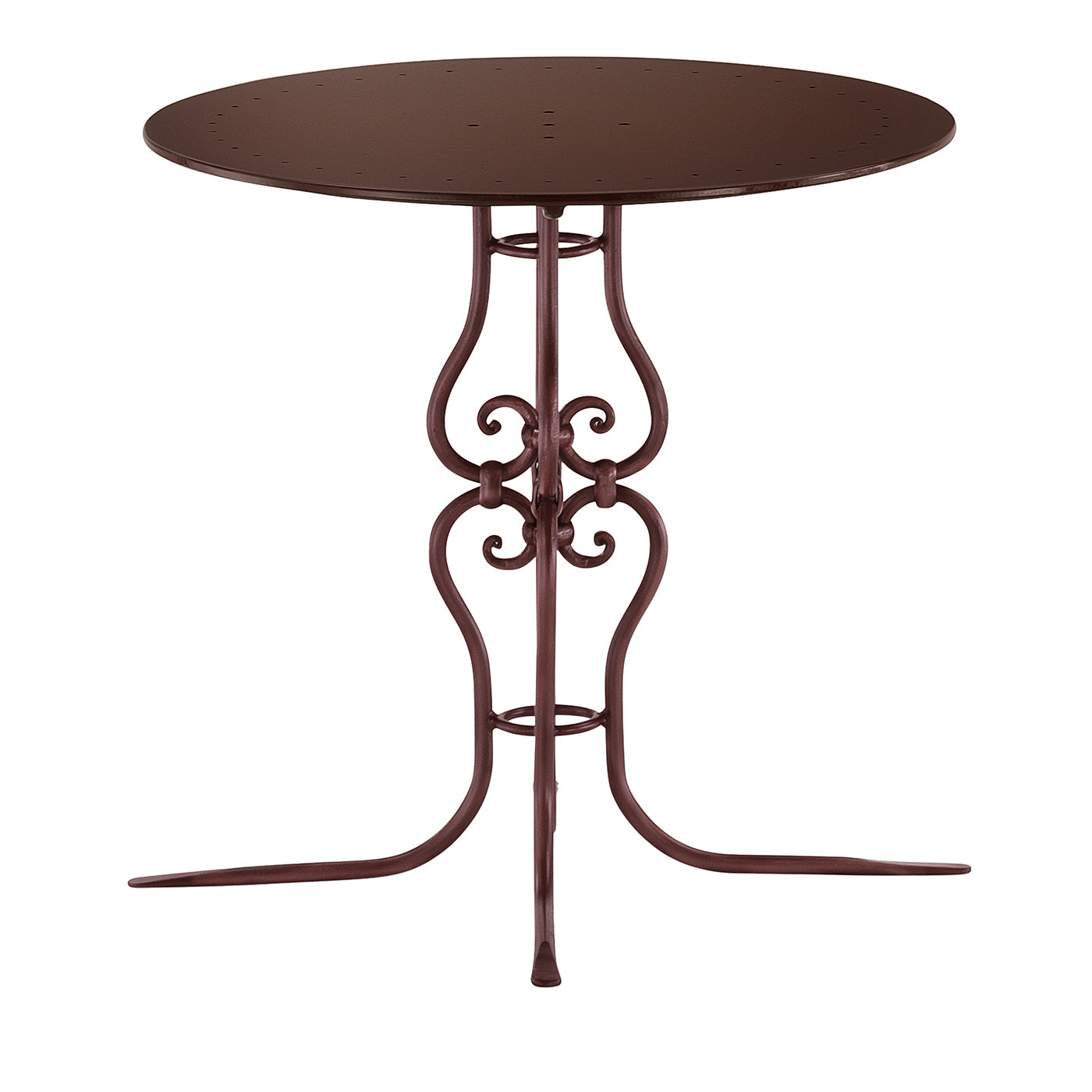 Ramorana Wrought Iron Small Round Brown Table - Vue principale