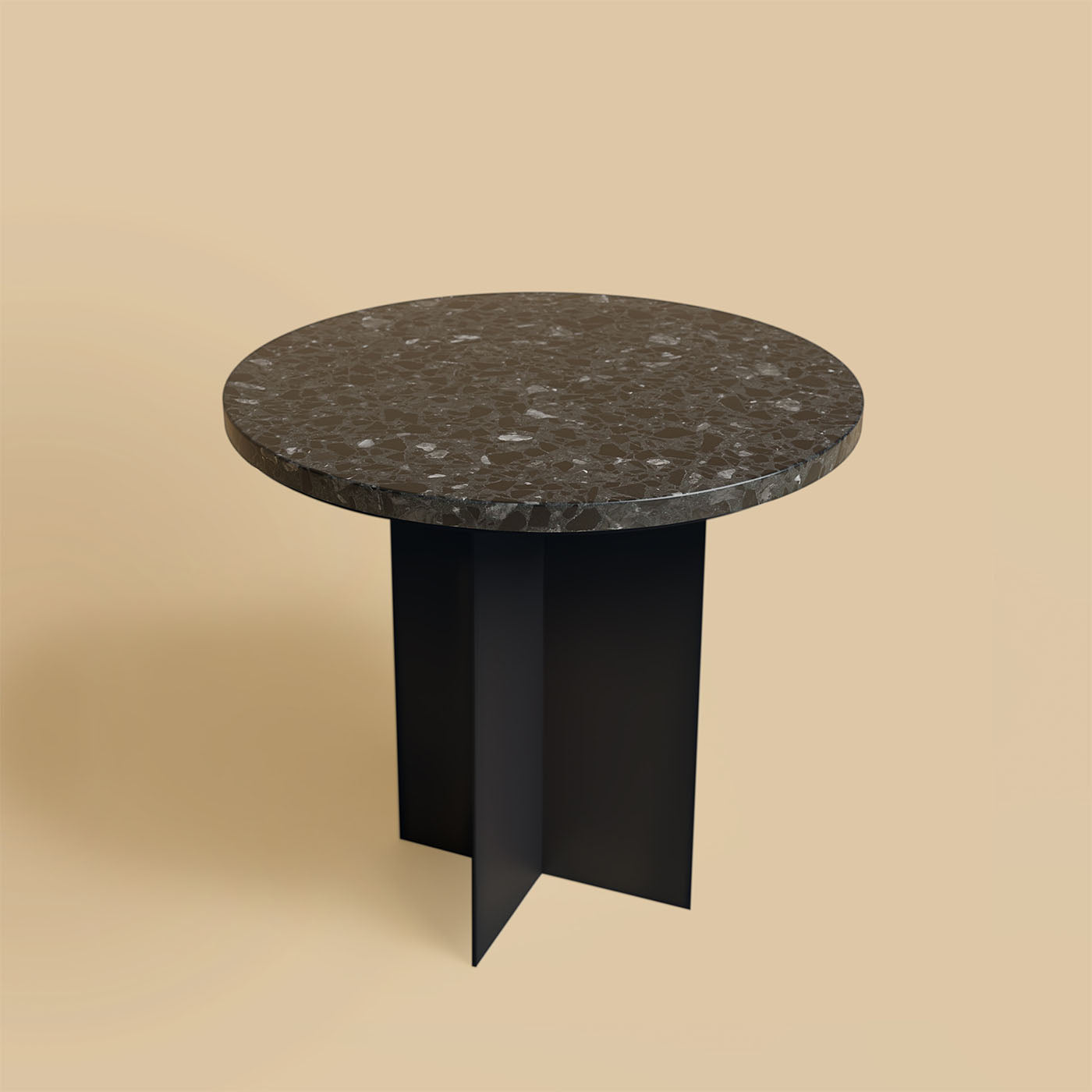 Baker Side Table in Black Terrazzo and Metal - Alternative view 2