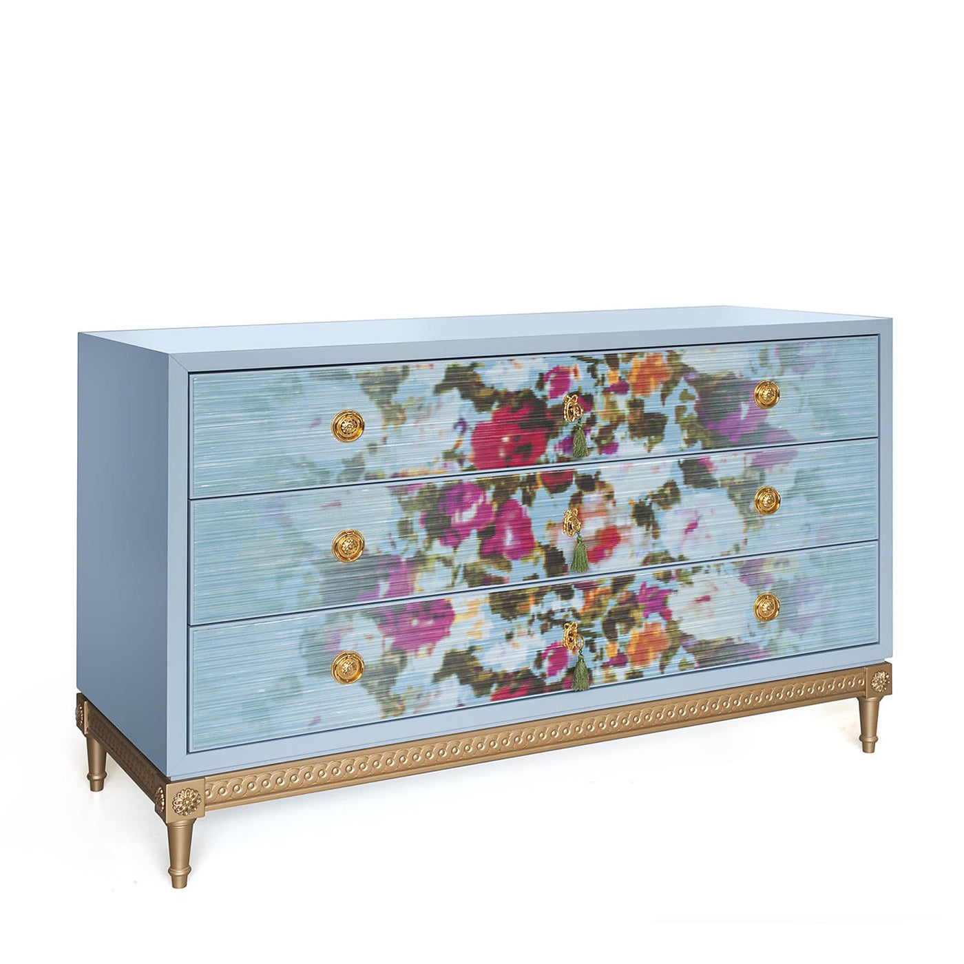 Commode laquée Antoinette tapissée de tissu plissé - Vue alternative 2