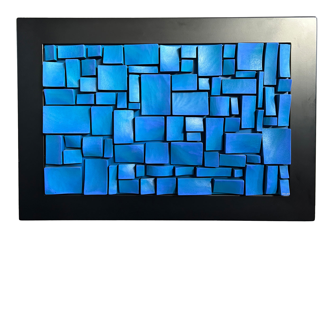 Mosaico Azul Panel de bajo relieve - Vista principal