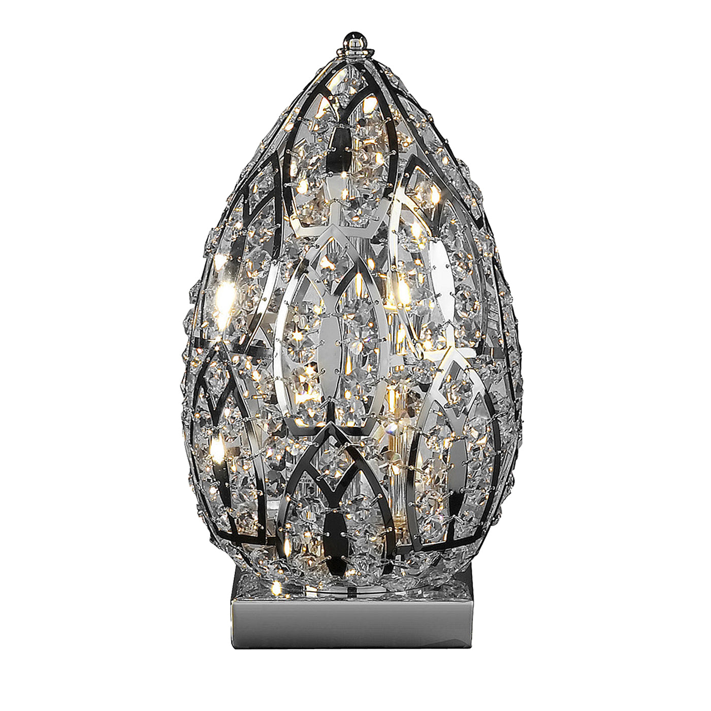 Lampe à poser chromée Arabesque Egg 30 - Vue principale