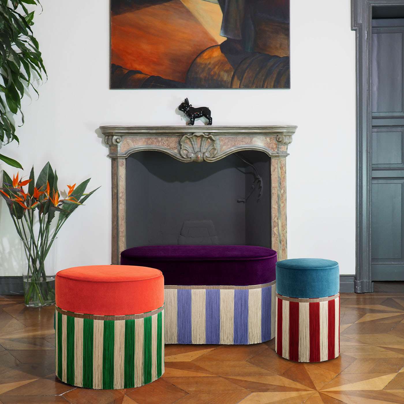 Couture Geometric Riga Oval Purple & Lilac Bench - Alternative view 5