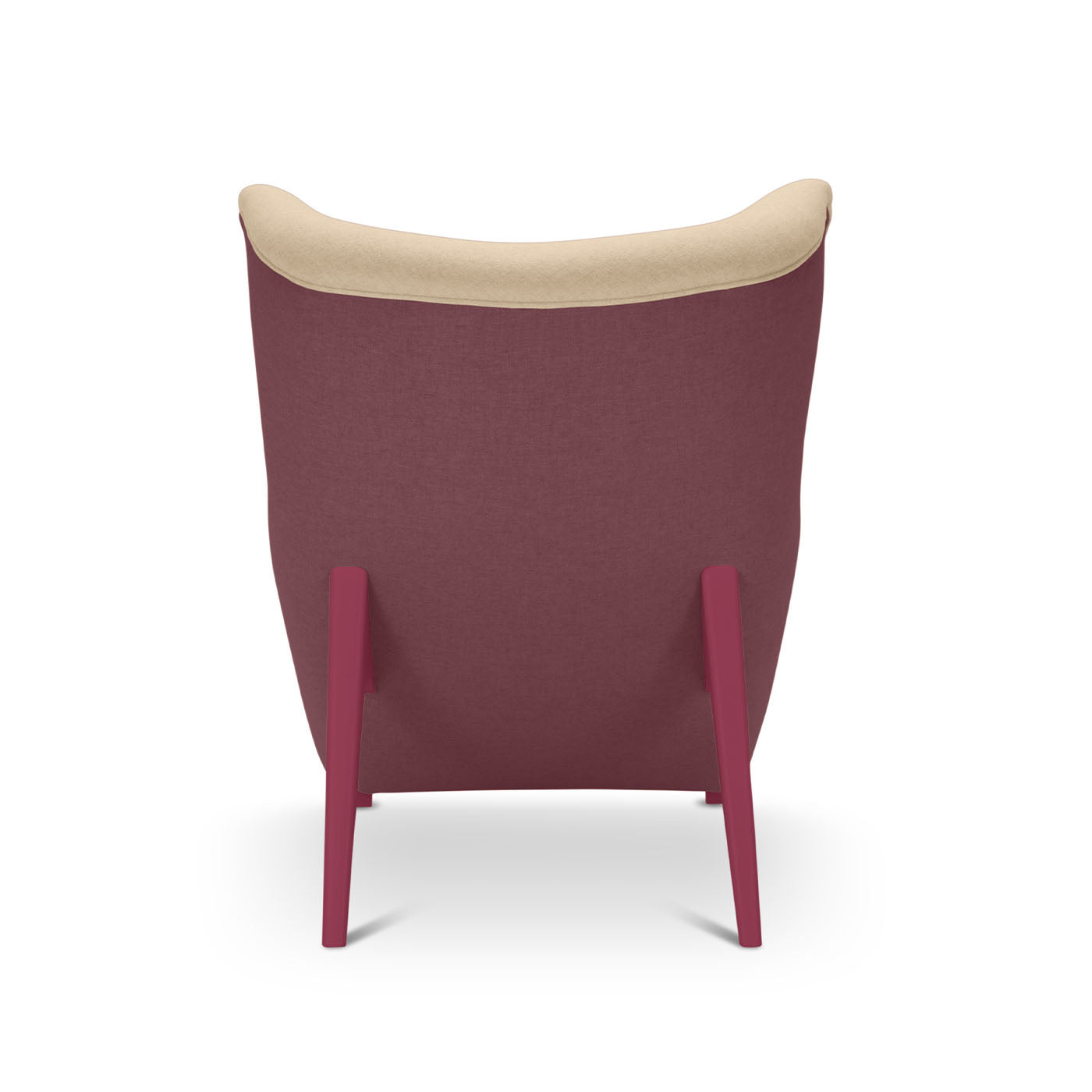 Gea Beige and Bordeaux Low Armchair By Giovanni Tommaso Garattoni - Vue alternative 3