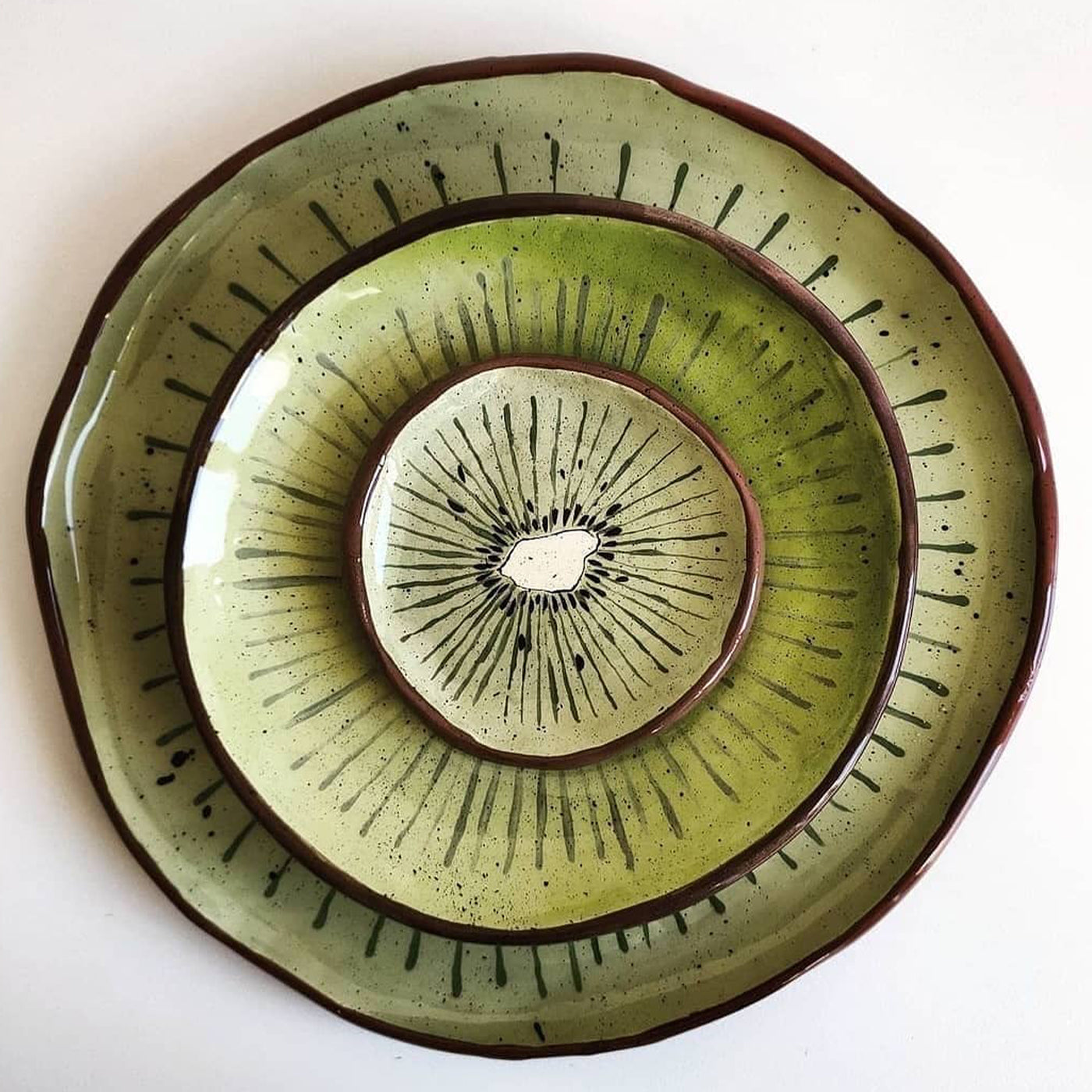 Set of 4 Green Kiwi Plate 18 cm - Alternative view 5