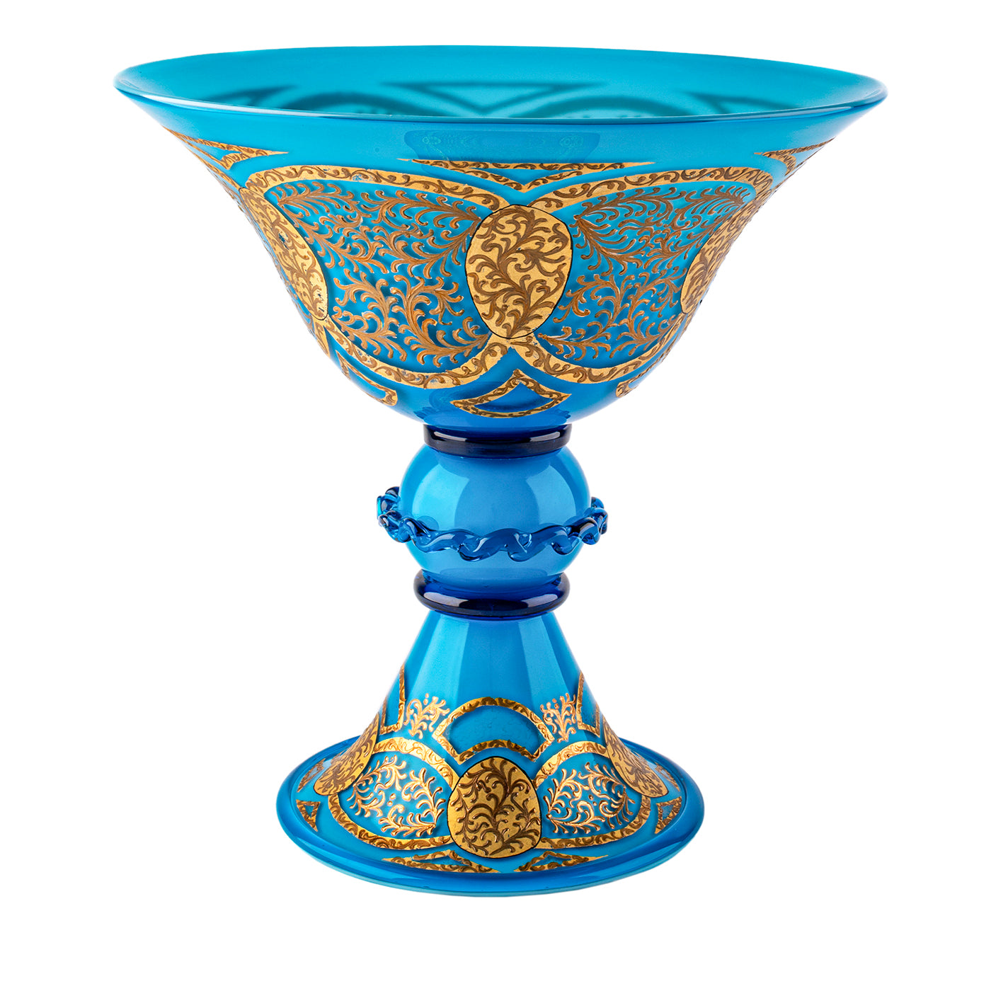 Stmat Blue and Gold Goblet-Shape Bowl - Main view