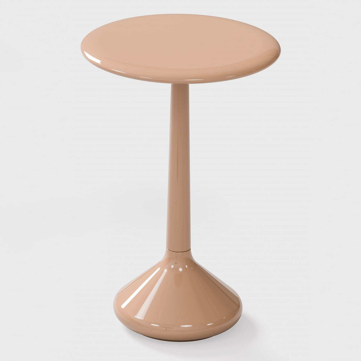 Glossy Laquered Cream Side Table - Alternative view 1