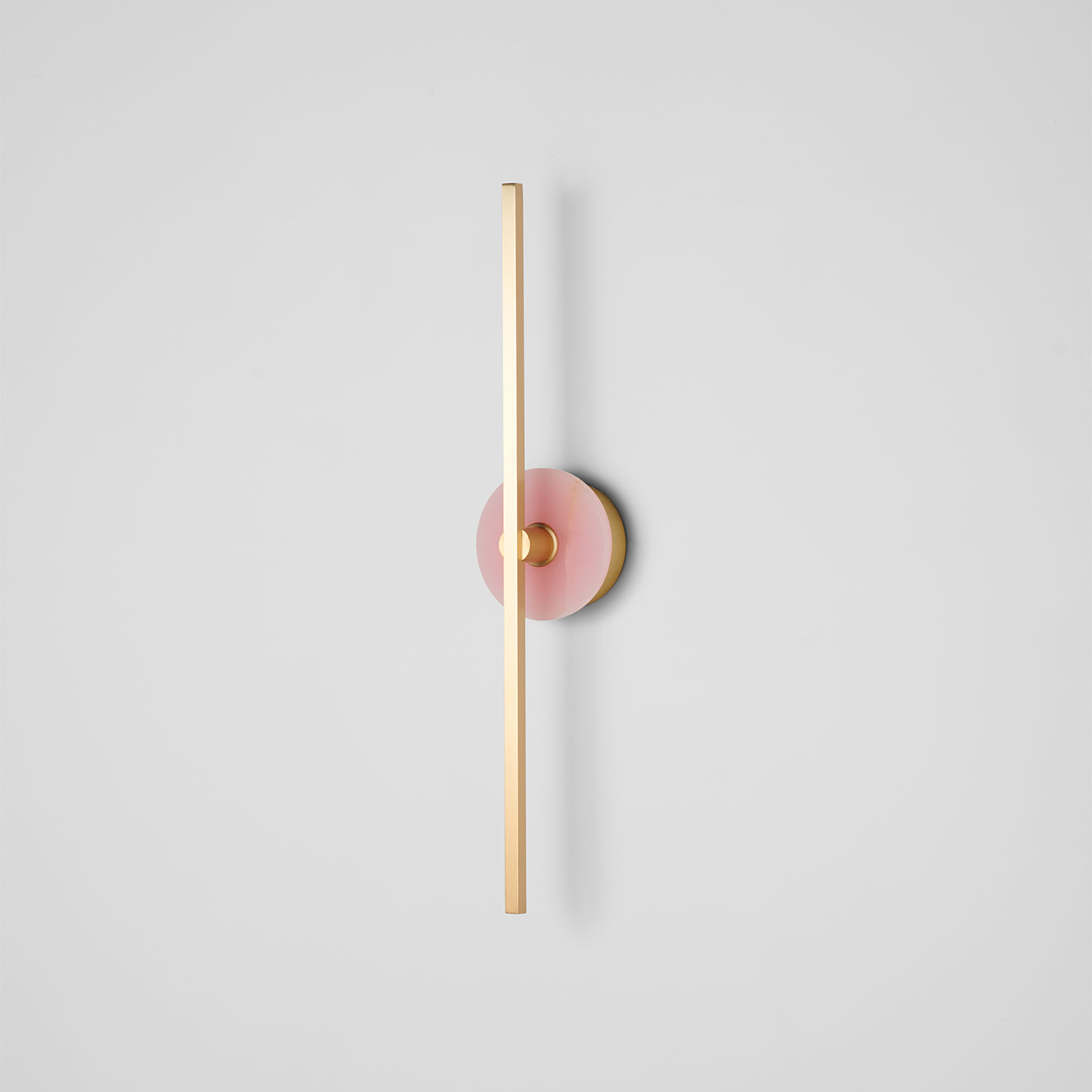 Essential Stick Satin Brass and Pink Onyx Wall Lamp - Alternative view 2