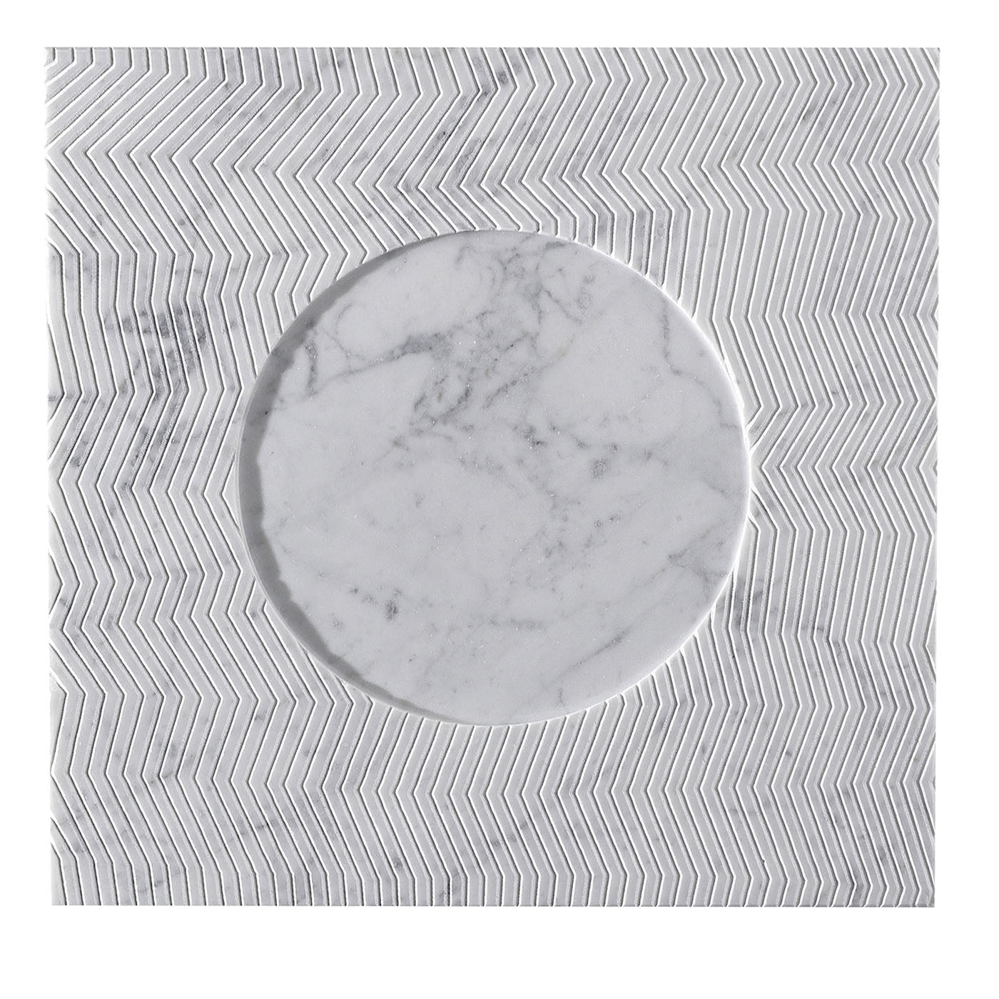Firenze Weißer Carrara-Marmor Q Teller - Hauptansicht