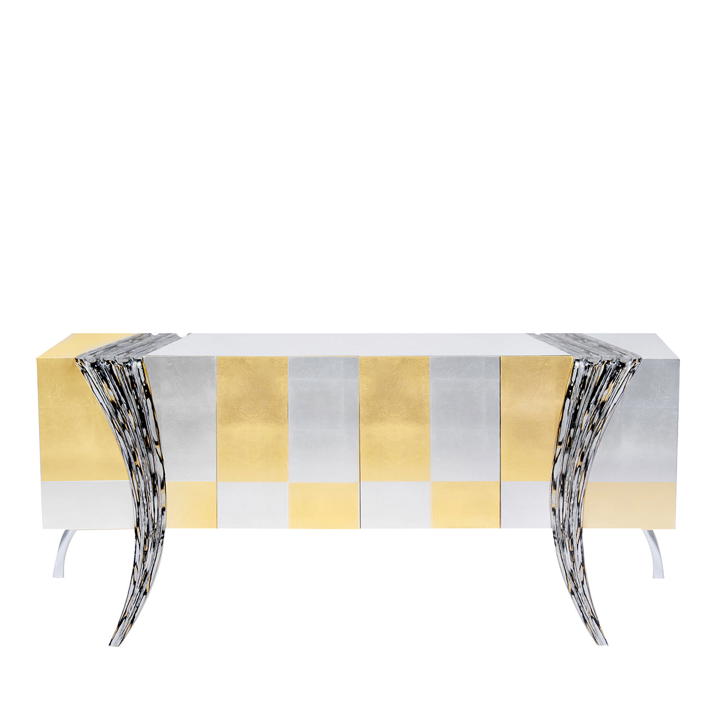 Opus Futura Gold and Silver Sideboard by Carlo Rampazzi - Main view