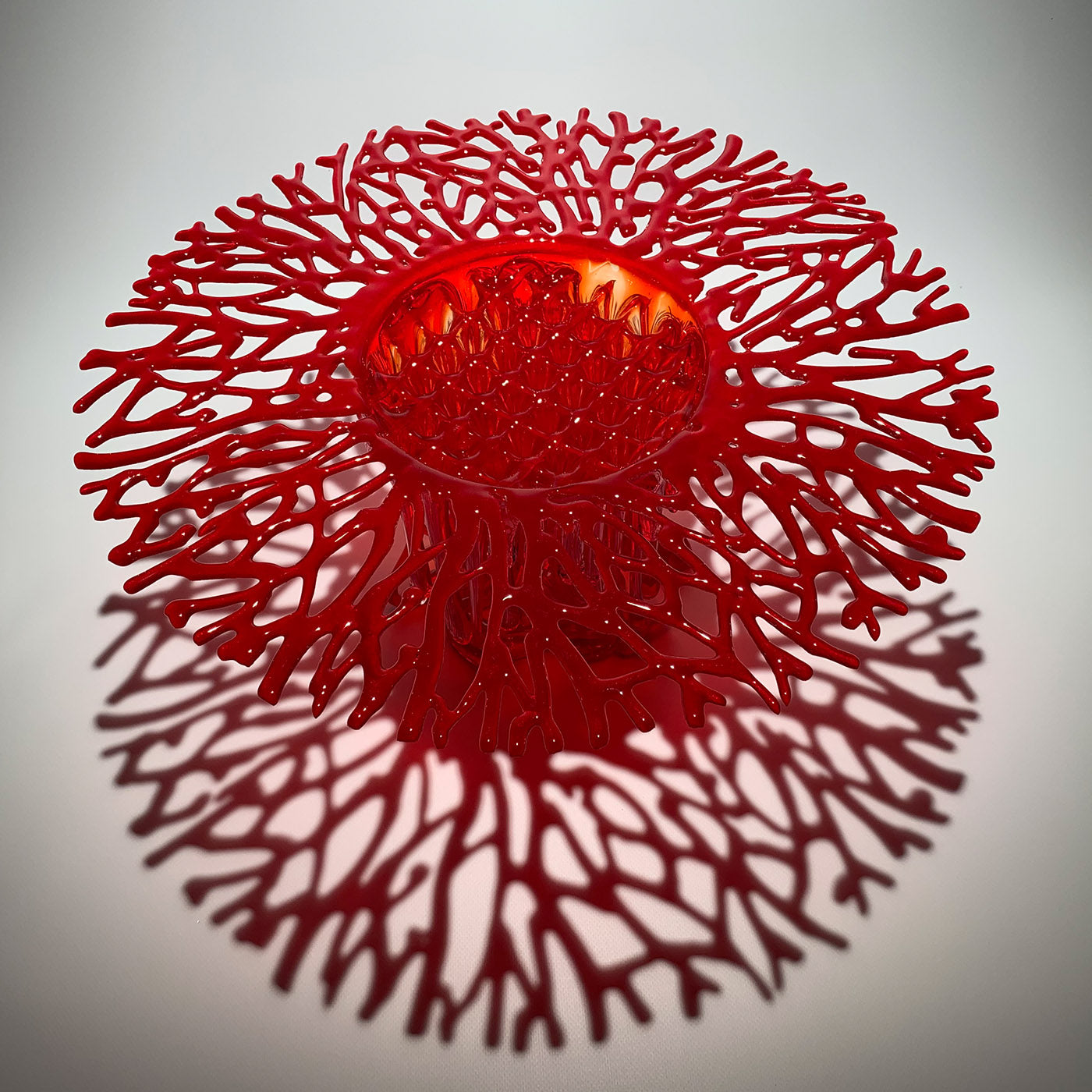 Red Coral Murano Glass Sculptural Centerpiece - Alternative view 2