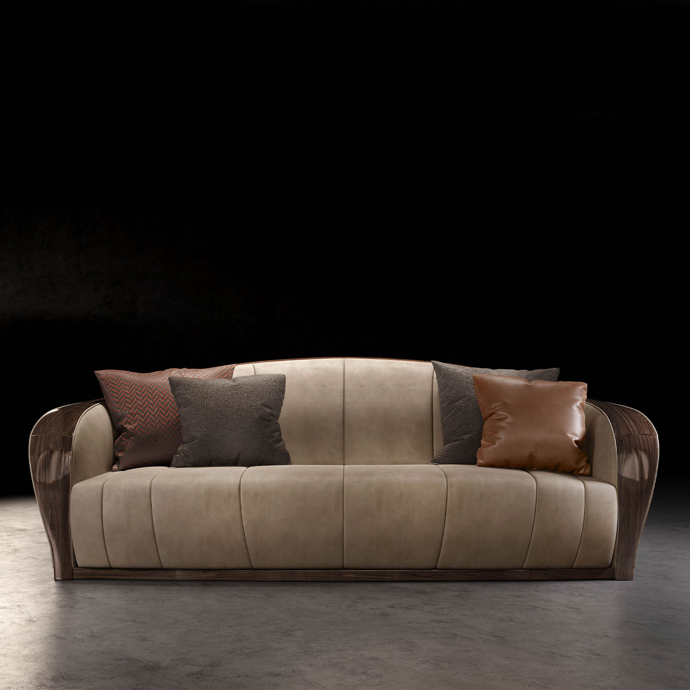  Castagno Channeled Brown-Leather Sofa - Alternative view 4