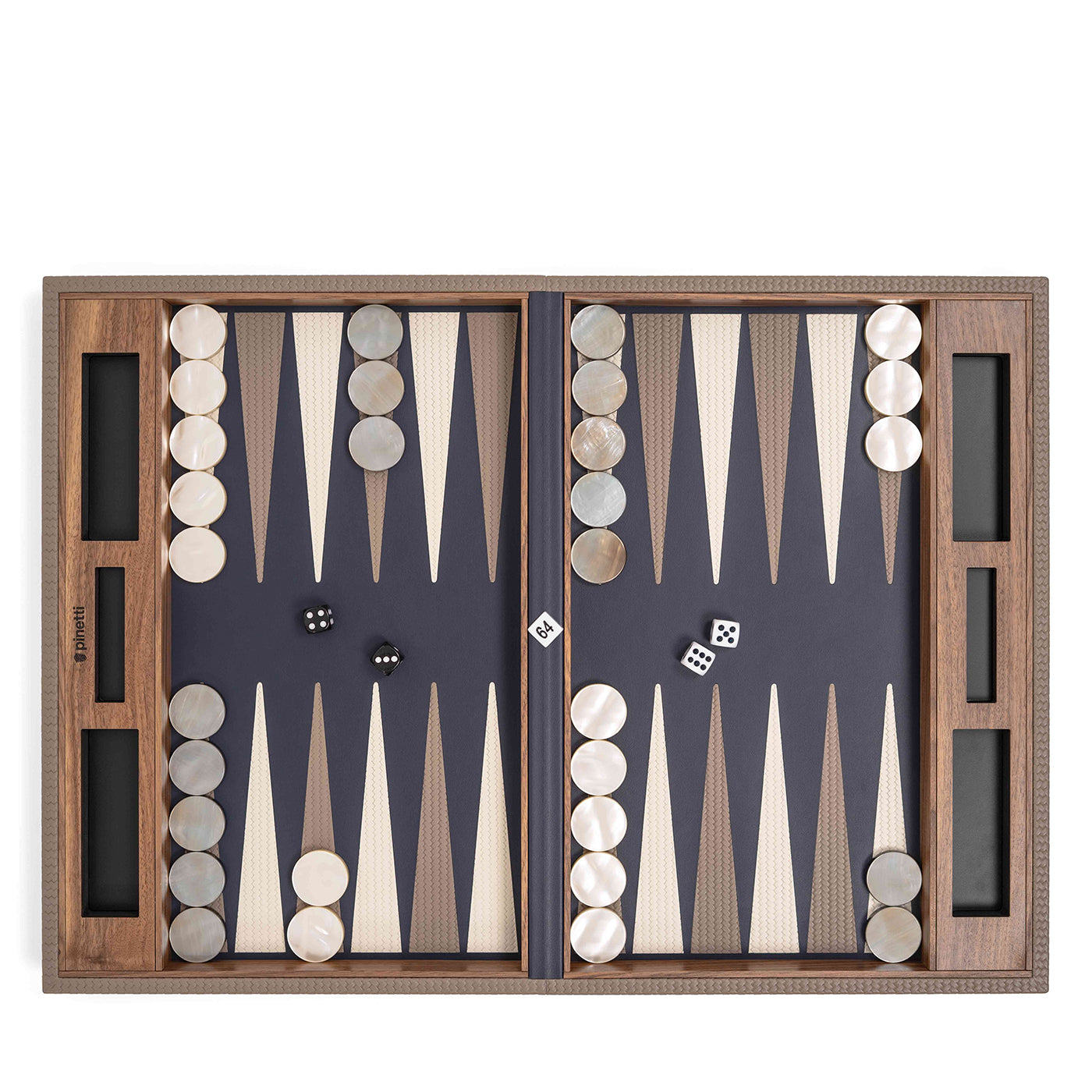 Jeu de backgammon bleu marine et gris colombe - Vue alternative 3