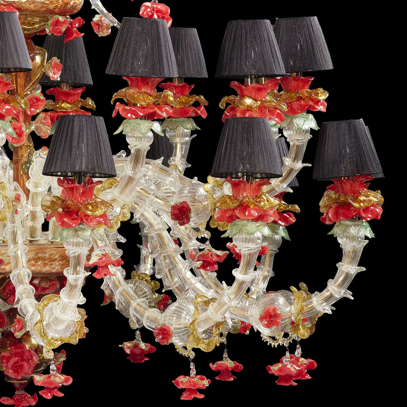 Rezzonico-style Red and Gold Chandelier - Alternative view 3