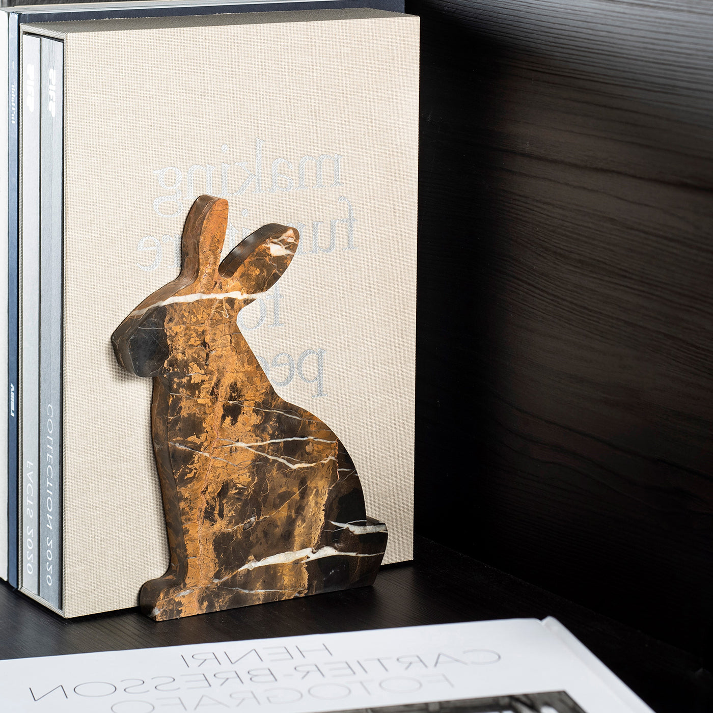 Bunny Black and Gold Right Bookend by Alessandra Grasso - Alternative view 3