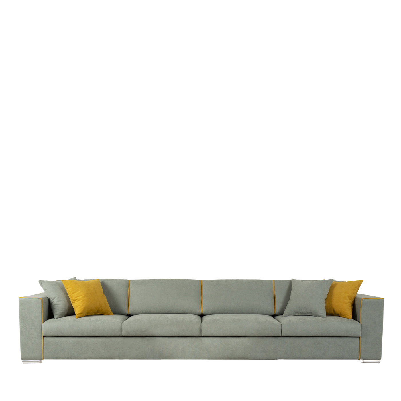 Jackie 6-Seater Gray and Yellow Sofa - Main view