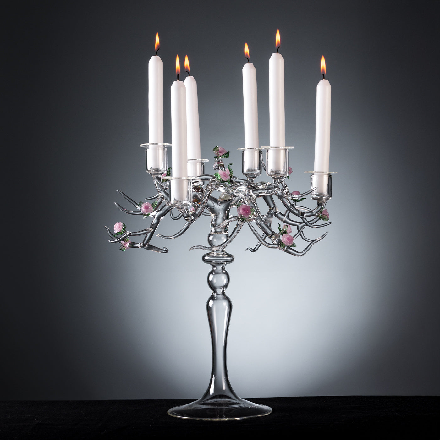 Rose Glass Candelabra in Transparent Finish - Alternative view 4