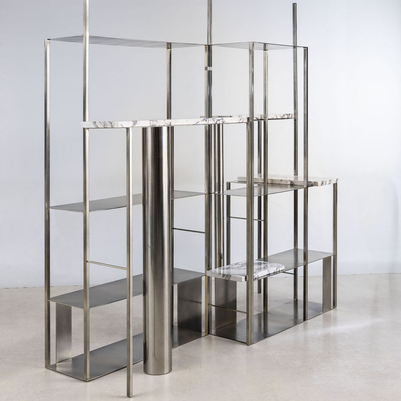 Colonna Gold Metal with Marble Shelves Bookcase - Alternative view 3