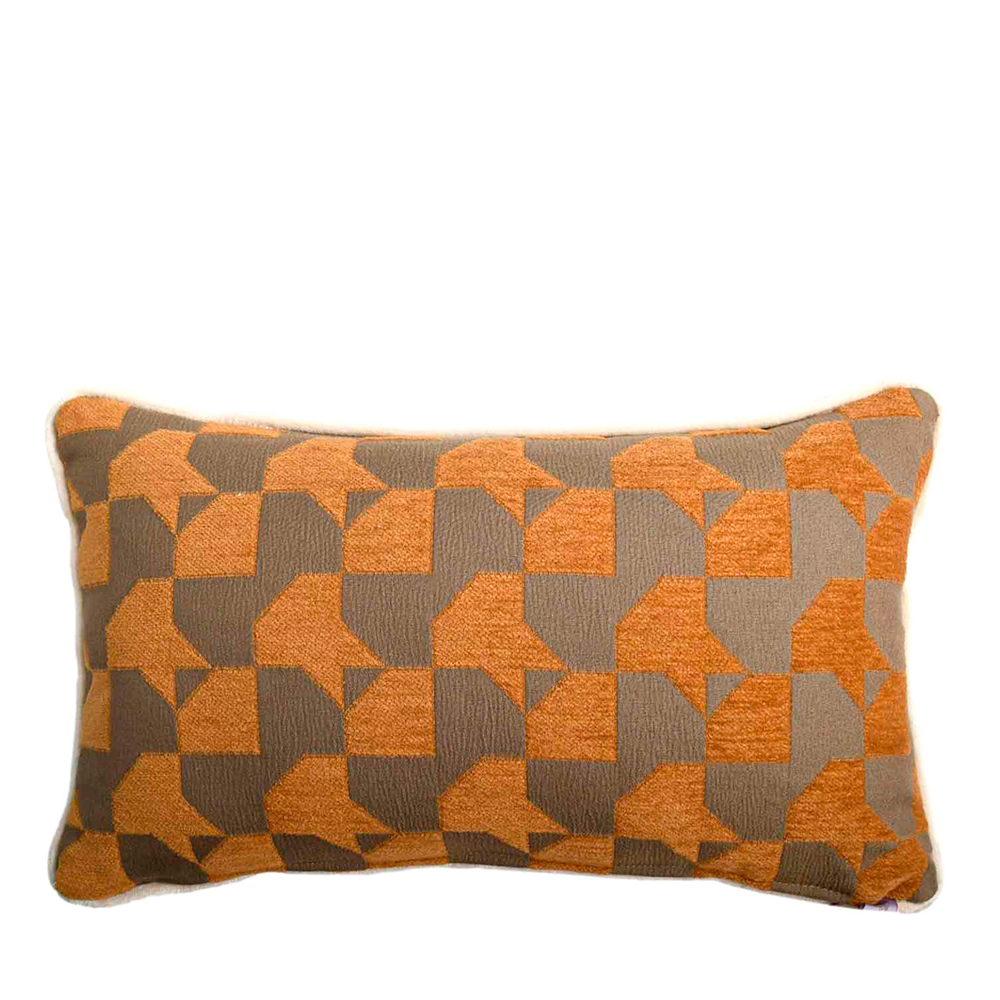 Mustard Longue Cushion in Pied-De-Poule jacquard fabric - Main view