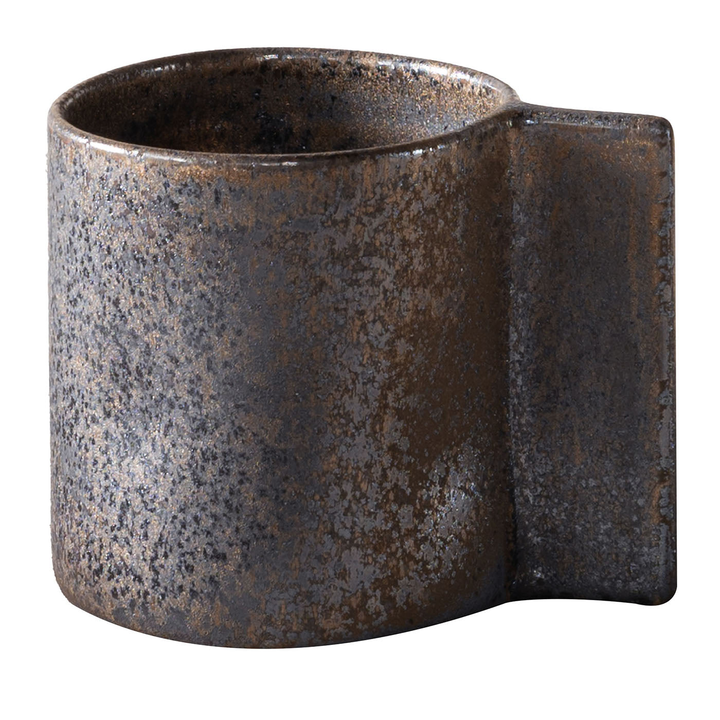 Set of 2 Antique Bronze Glaze Solid Mugs - Main view