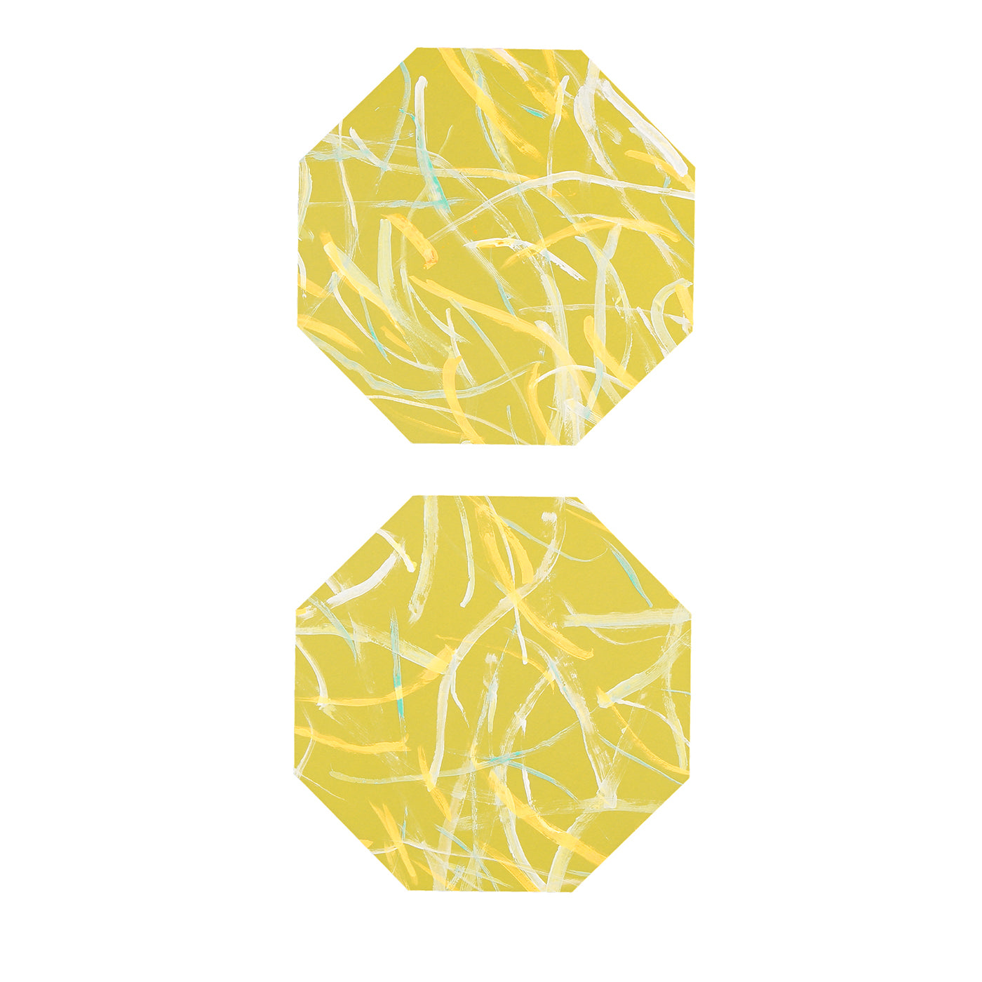 Set of 2 Roman Breeze Octagonal Placemats in Yellow - Main view