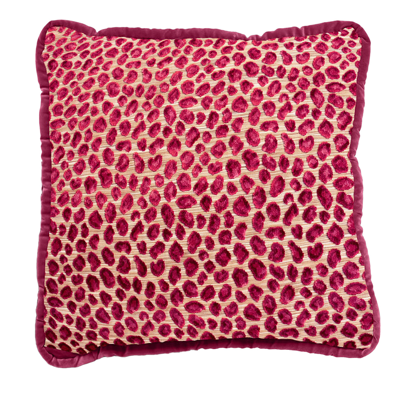 Cuscino reversibile in velluto Couture rosso e leopardo Glam - Vista principale