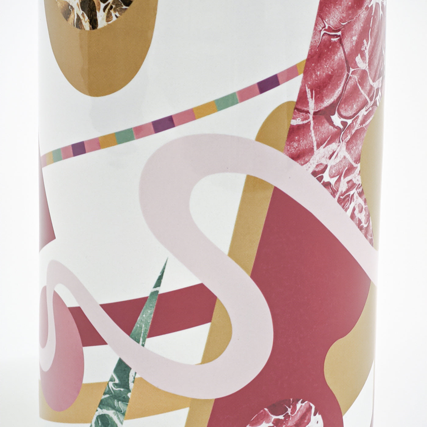 Alchimie Cylindrical Ceramic Vase with Abstract Decor - Alternative view 3