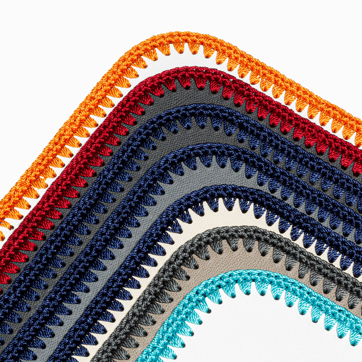 Rochelle Leather & Crochet Placemats Rectangular - Gray & Blue #2 - Alternative view 1