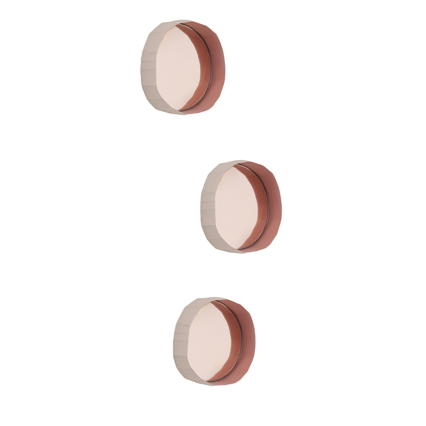 Set of 3 Pink Ninfea 20 Mirrors By G. Botticelli & P. Paronetto - Main view