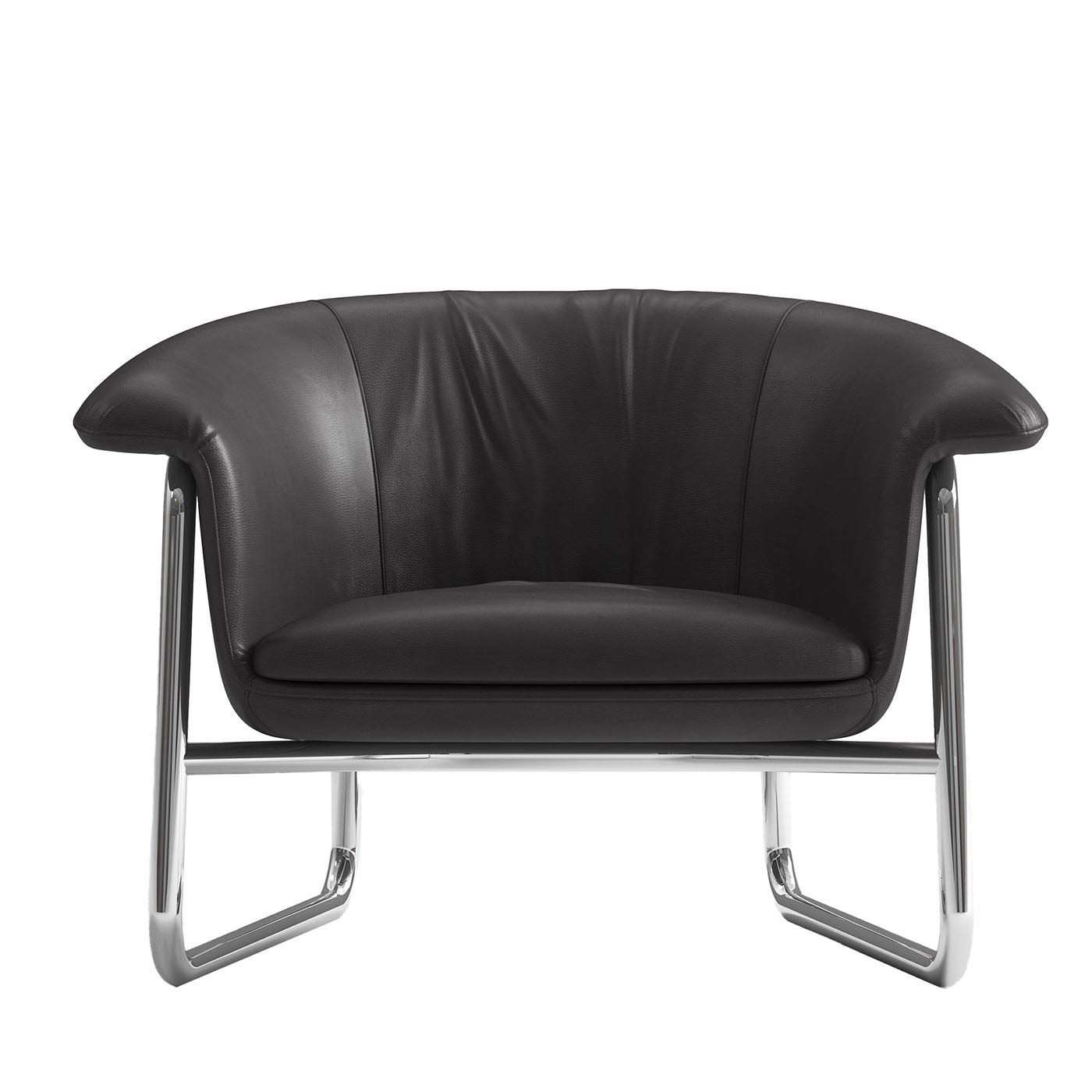 Fernanda Black leather armchair - Main view