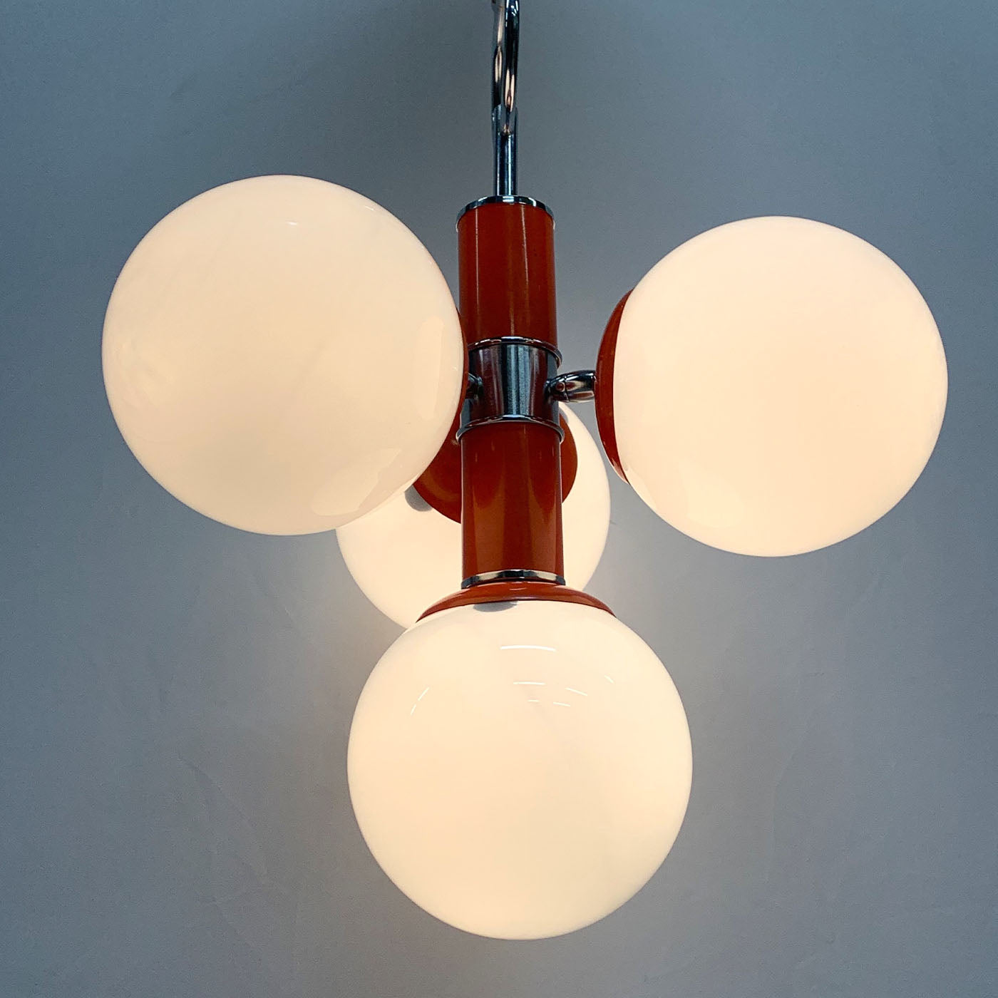 Lámpara de araña Stilnovo 4 luces naranja - Vista alternativa 2