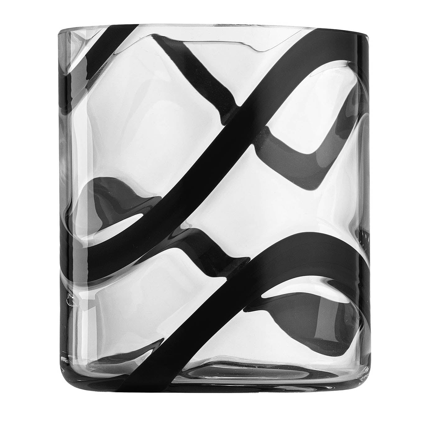 Cyrcus Esse Black & Transparent Murano Glass Tumbler Glass - Main view