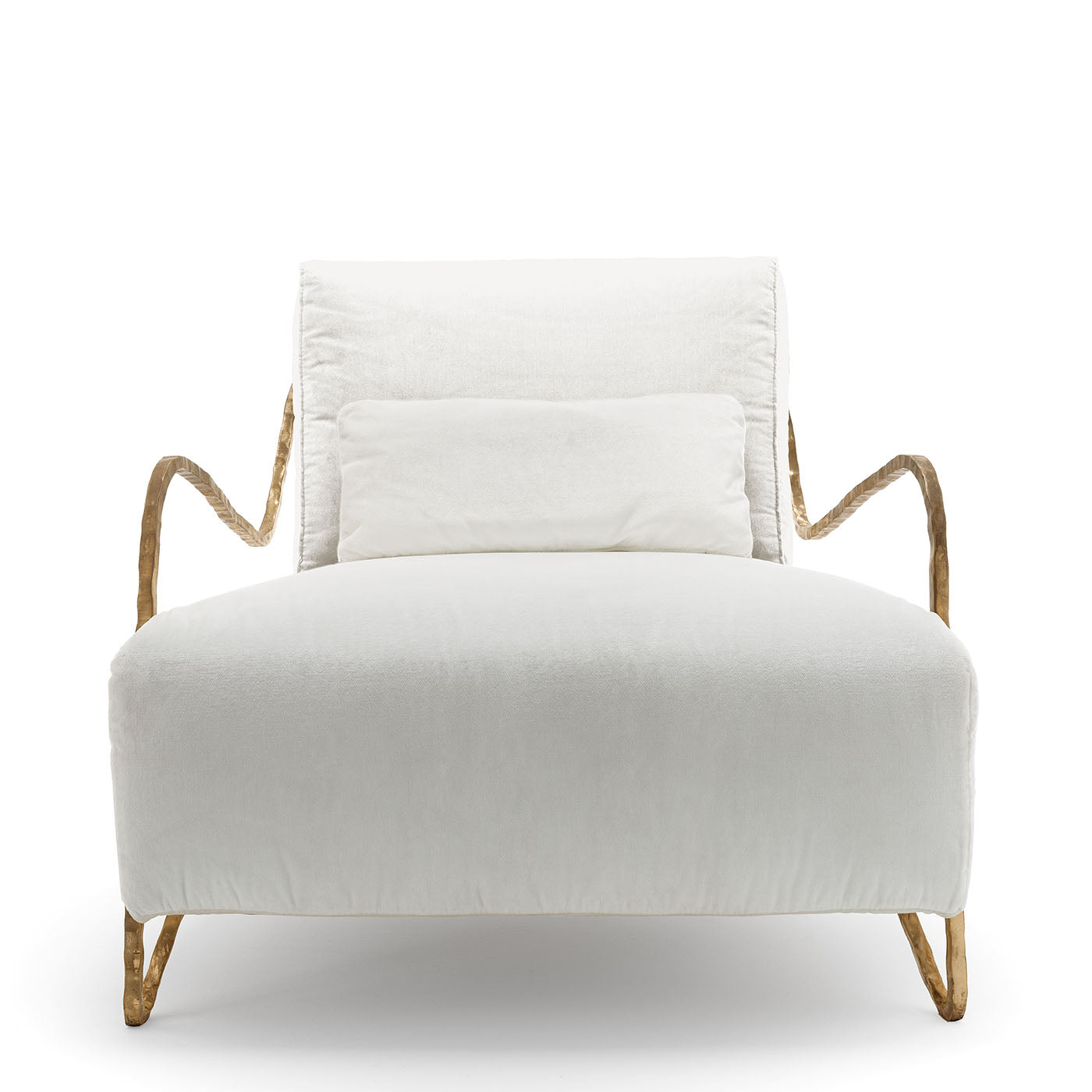 Moonlight White and Gold Low Armchair - Alternative view 1