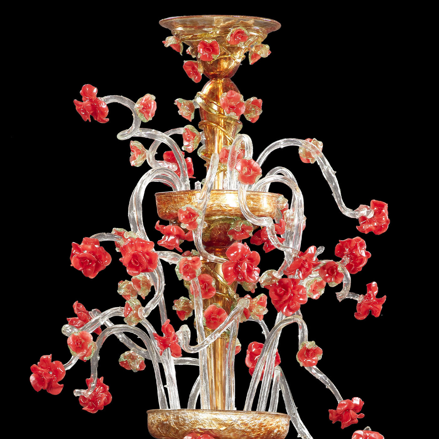 Rezzonico-style Red and Gold Chandelier - Alternative view 2