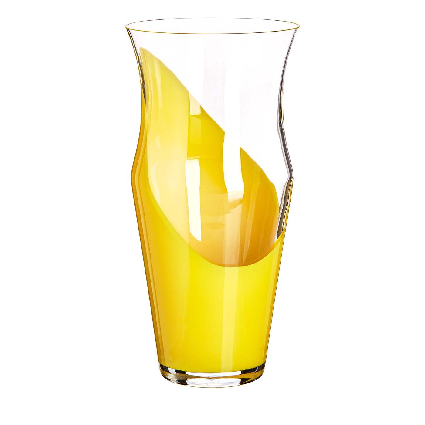Monocromo Yellow and Transparent Vase by Carlo Moretti - Main view