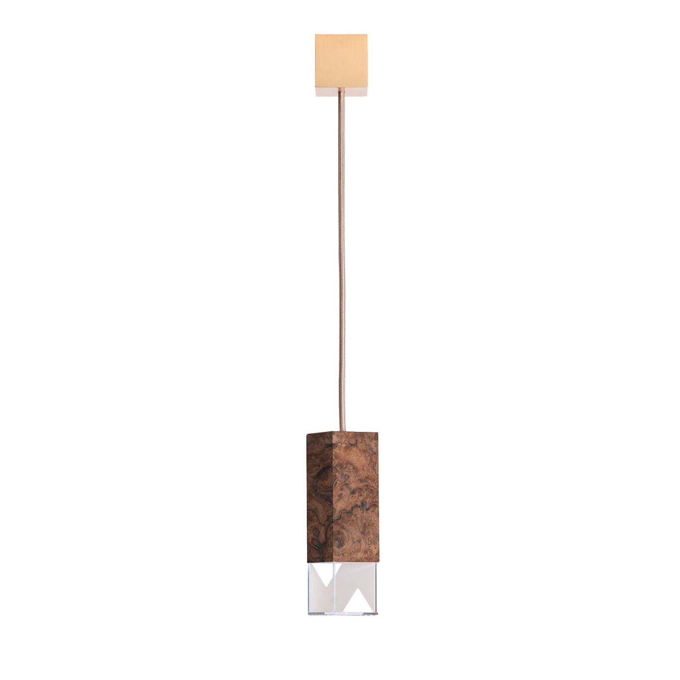 Lampada/Pendente in legno di radica di noce RE 02 - Vista principale