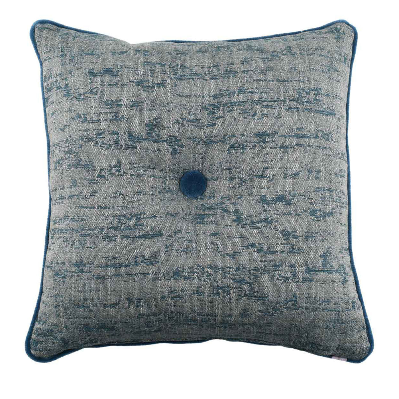 Square Carrè Cushion in gray blue jacquard fabric - Main view