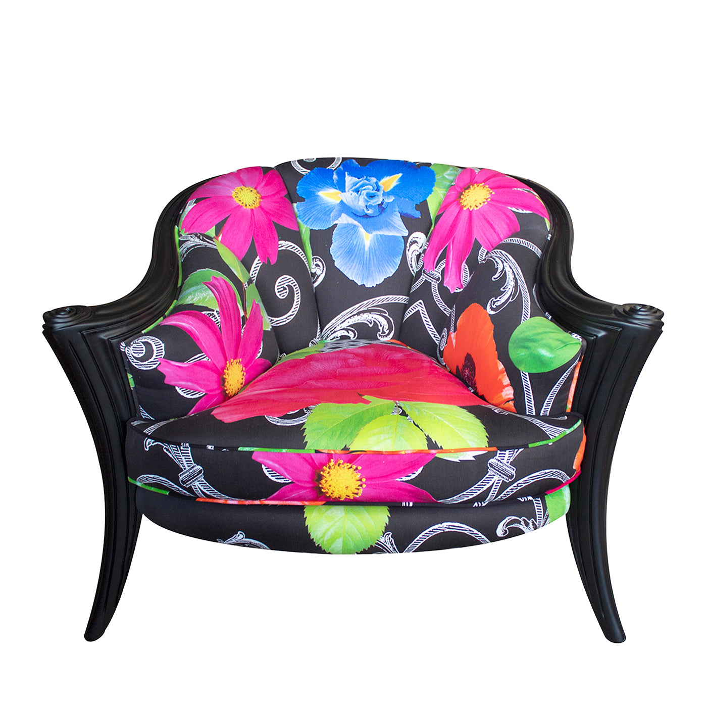 Opus Futura Black Flower and lacquer armchair By Carlo Rampazzi - Main view