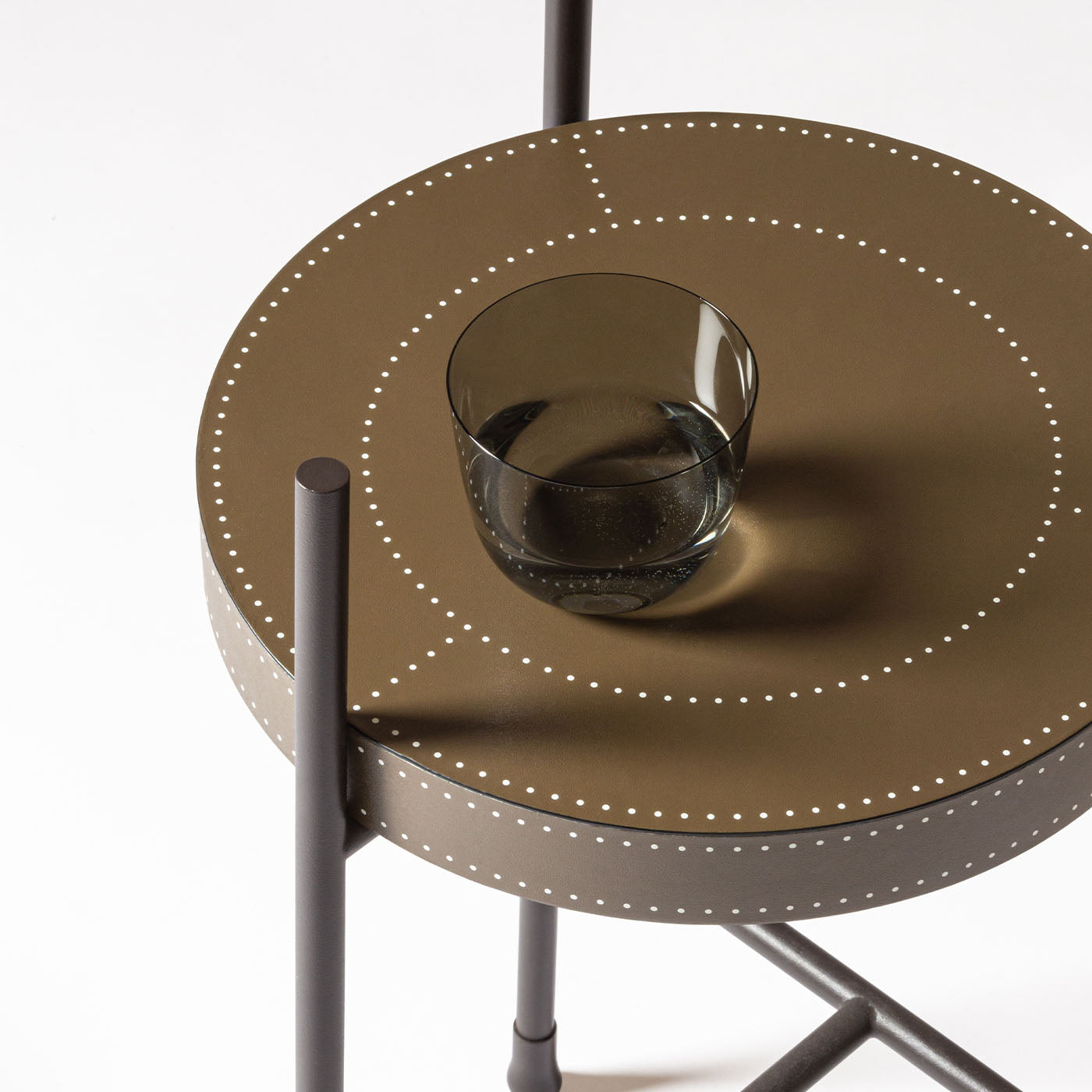 Oblivion Small Brown Leather Side Table - Alternative view 2